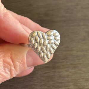 Whimsical Silver Heart Stainless Steel Ring